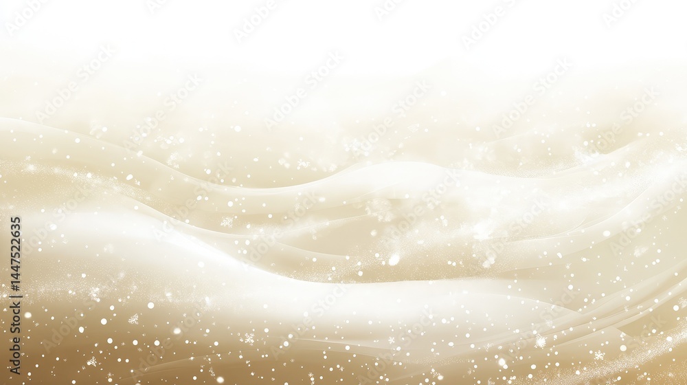 Naklejka premium Beige and white themed background with gently swirling snowflake design for winter ambiance