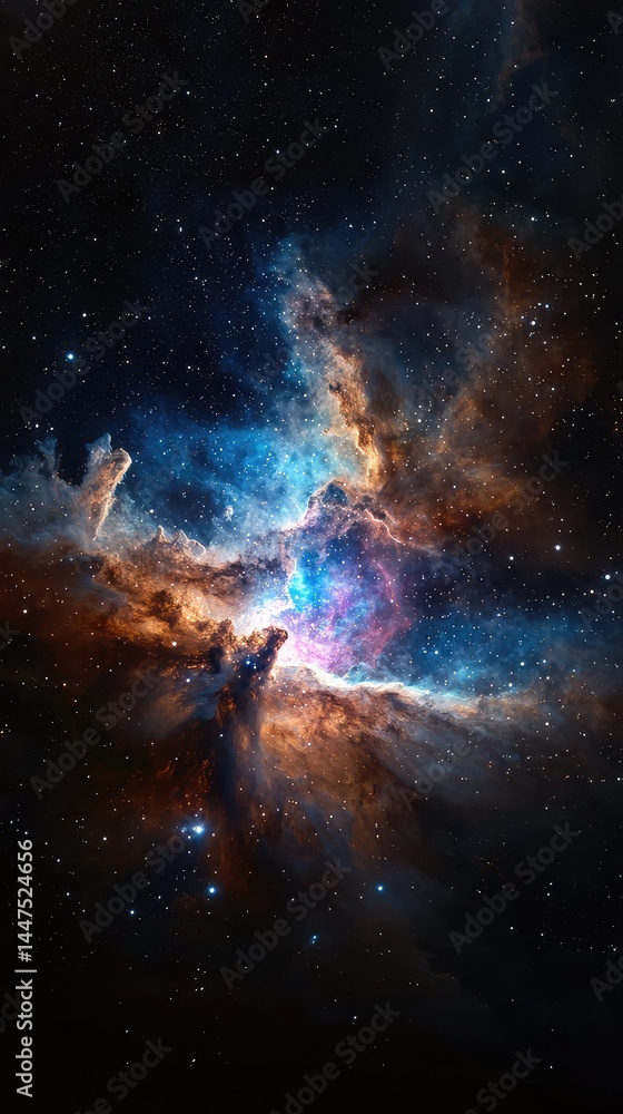 Fototapeta premium Colorful Nebula in Vintage Style