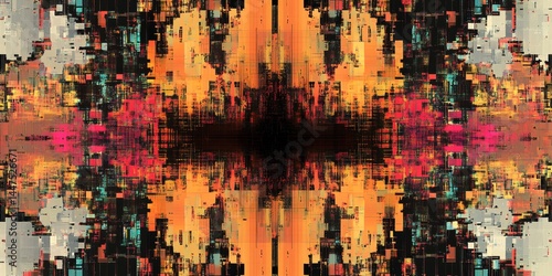 Obraz na płótnie Abstract Geometric Pixelated Art w salonie
