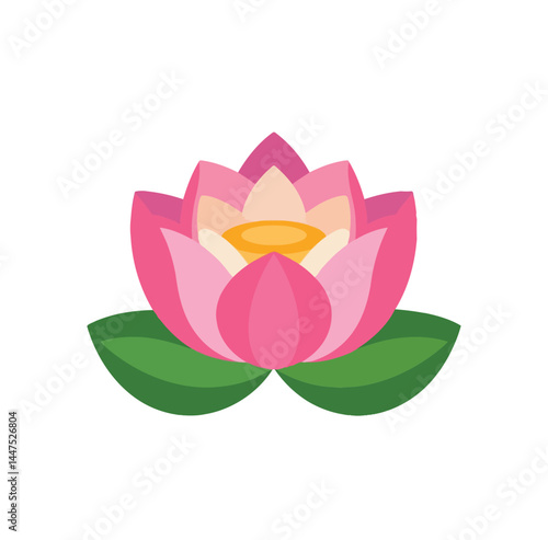 Floral lotus flower illustration in vector style

