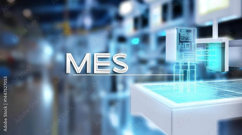 Fototapeta premium Modern manufacturing execution system software. MES Manufacturing Execution System