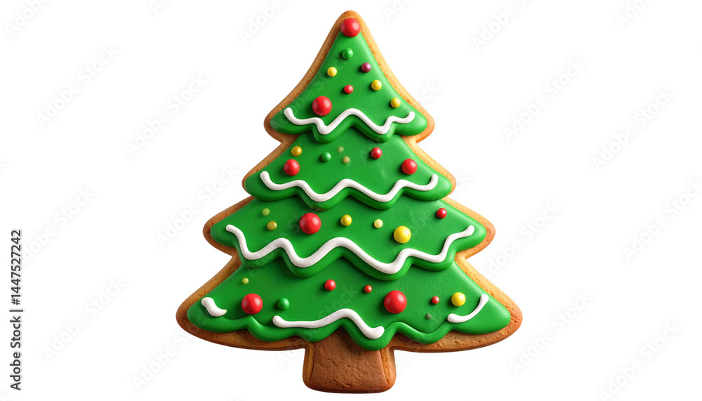 3D Christmas Tree Cookie, 3d plasticine style, Isolated on transparent White Background 3D Christmas Tree Cookie, 3d plasticine style, Isolated on transparent White Background