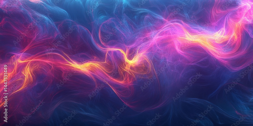 Abstract Colorful Flowing Lines Graphic Design