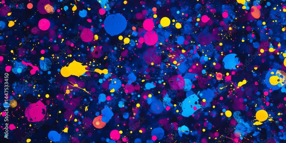 Abstract Colorful Paint Splatter Art