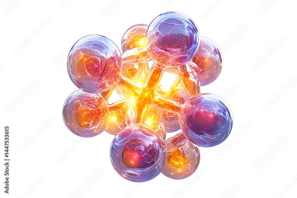 Fototapeta premium 3D Style ATP Molecule with Vivid Phosphates and Energy Dynamics