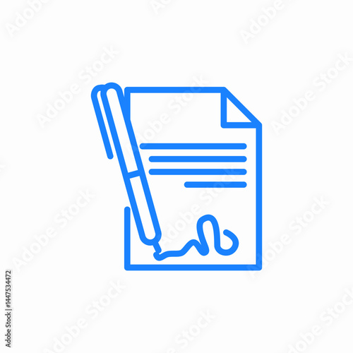 signed contract icon sign vector