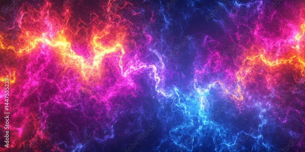 Abstract Colorful Energy Waves Background