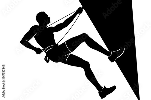 Black silhouette vector of rock climber on climbing wall with grips, rock climber, climbing wall, silhouette, vector, climbing, sport, bouldering, exercise, fitness, adventure, extreme, recreation