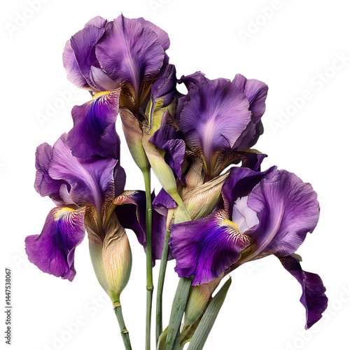 Gorgeous and Fresh Iris Flowers in White Surround