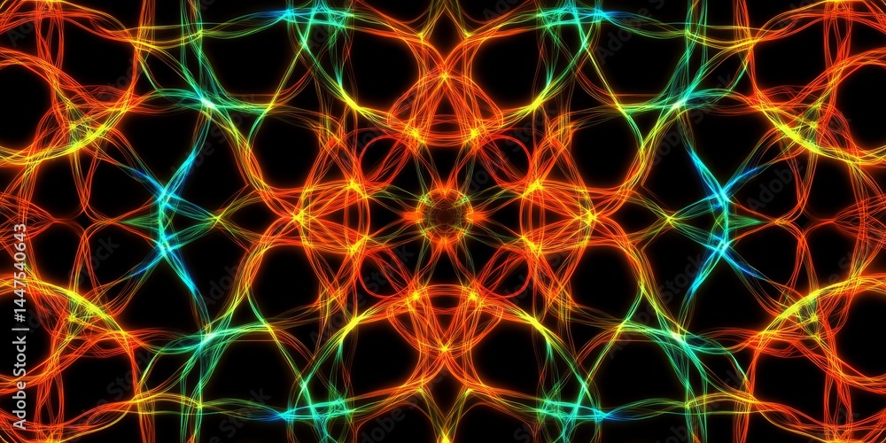 Abstract Glowing Geometric Pattern Design