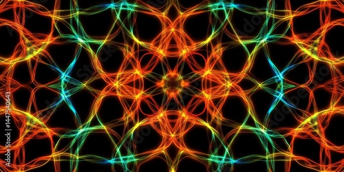 Obraz na płótnie Abstract Glowing Geometric Pattern Design w salonie