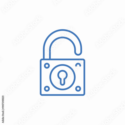 unlock padlock icon sign vector