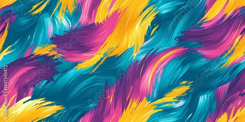 Abstract Colorful Brushstrokes Graphic Design