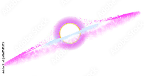 Black hole in deep space made of particles. Graphic vector illustration of a collapsar