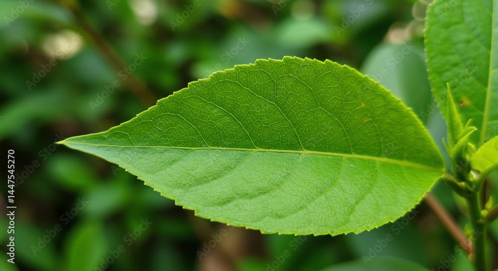Luminous Green Leaf: A Close-Up Botanical Study Luminous Green Leaf: A Close-Up Botanical Study
