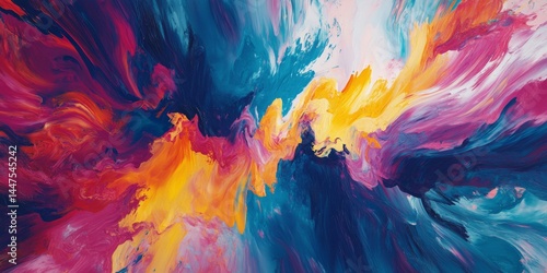Obraz na płótnie Abstract Colorful Painting - Vibrant Colors w salonie
