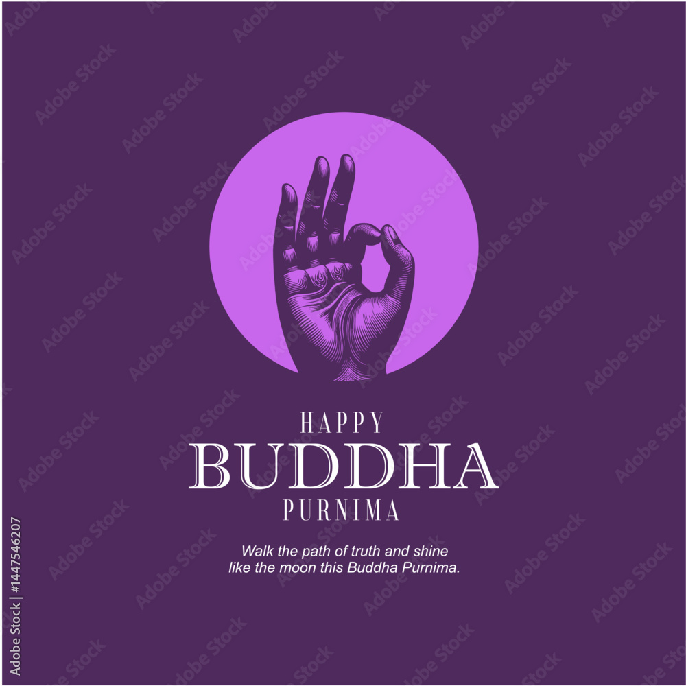 Obraz premium Happy Buddha Purnima Social Media Post Design for Peace and Positivity