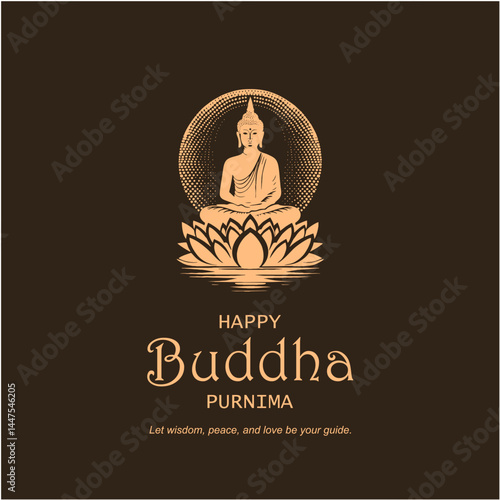 Happy Buddha Purnima Social Media Post Design for Peace and Positivity