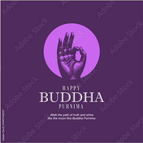 Happy Buddha Purnima Social Media Post Design for Peace and Positivity