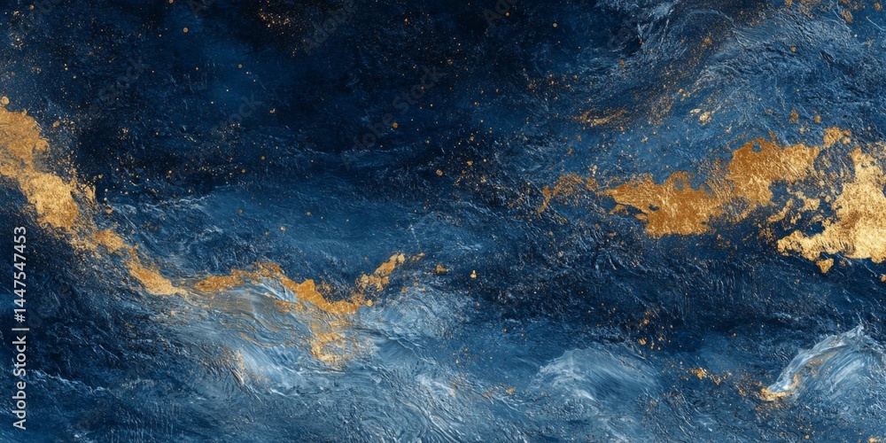 Stunning Abstract Blue and Gold Graphic Design