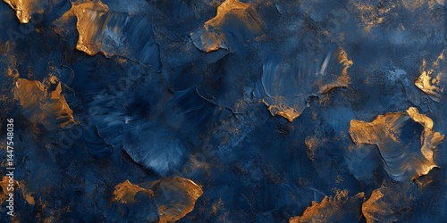 Obraz na płótnie Stunning Abstract Blue and Gold Texture Art w salonie