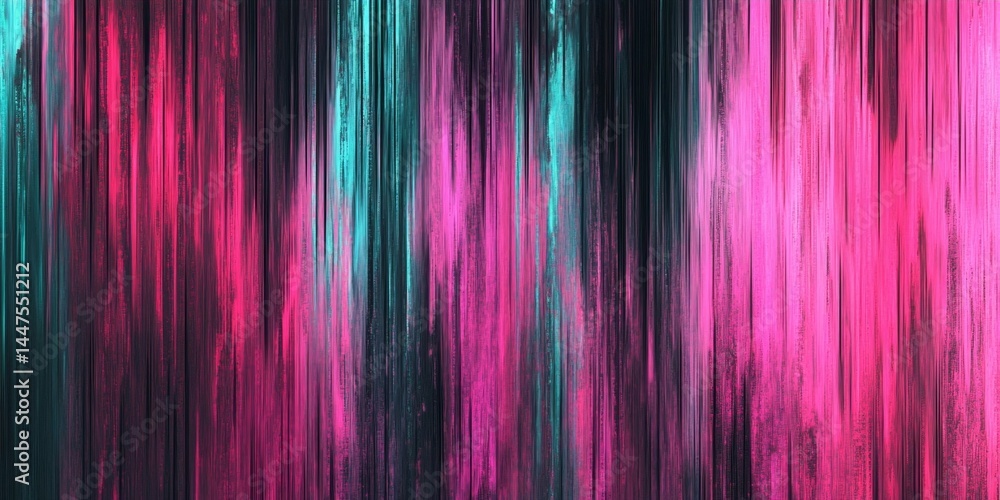 Vibrant Abstract Stripes in Pink and Turquoise