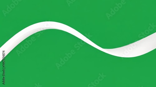 White wave on green screen