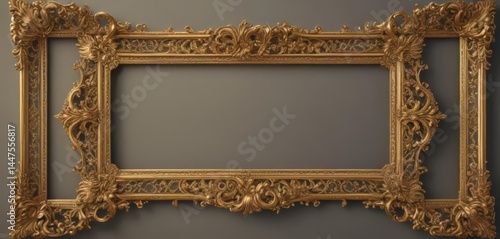 Ornate gold vintage frame, delicate filigree border,  picture frame,  Victorian,  gold leaf
