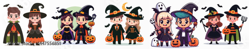 vector of a couple wearing Halloween costumes