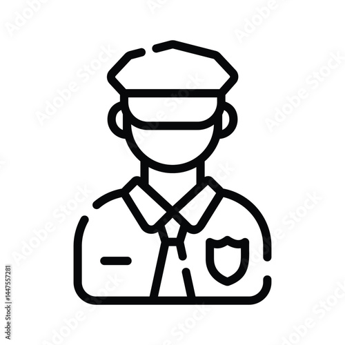 Download our premium line icon of policeman character