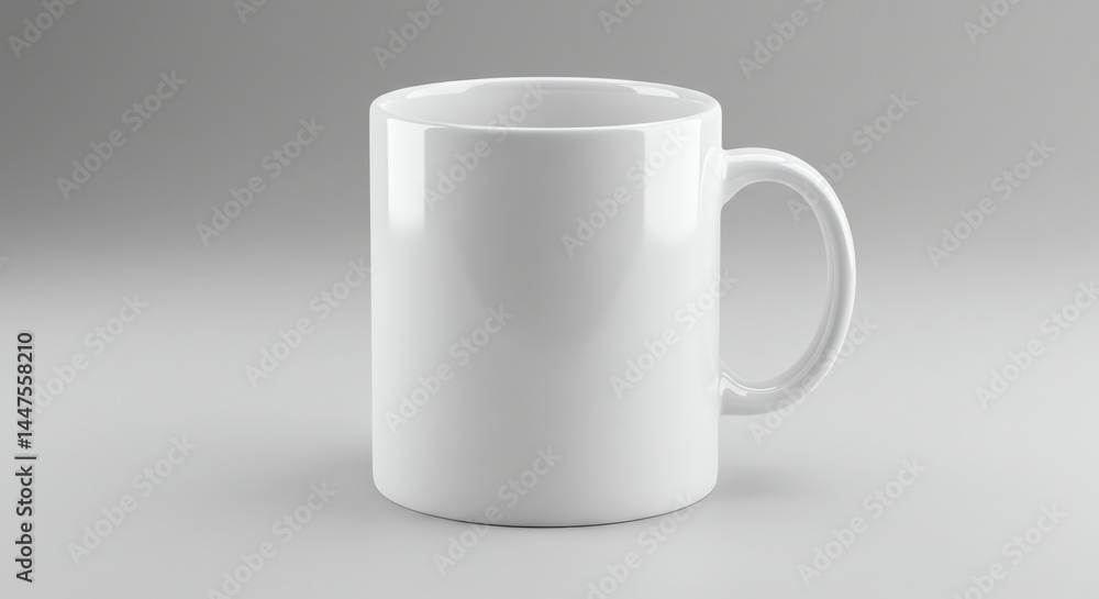 Fototapeta premium White Mug on Grey Background