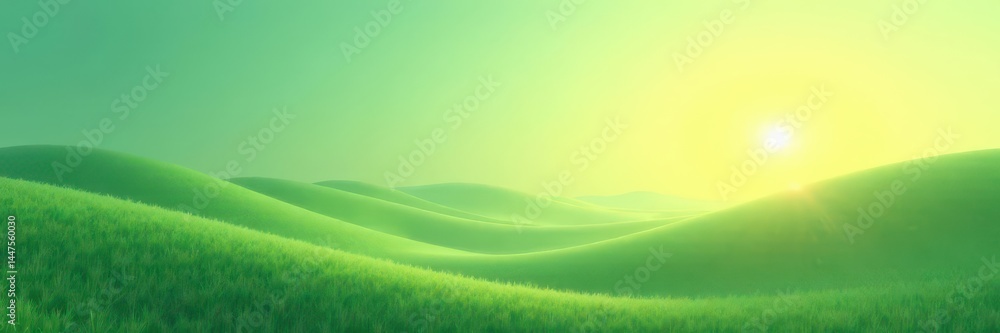 Obraz premium Serene mint green fading to pale yellow sunrise , pastel, sky, background