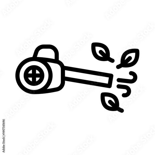 leaf blower outline icon. cleaning garden black line illustration.