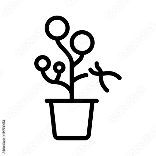 pruning plant outline icon. maintenance plant black line illustration.
