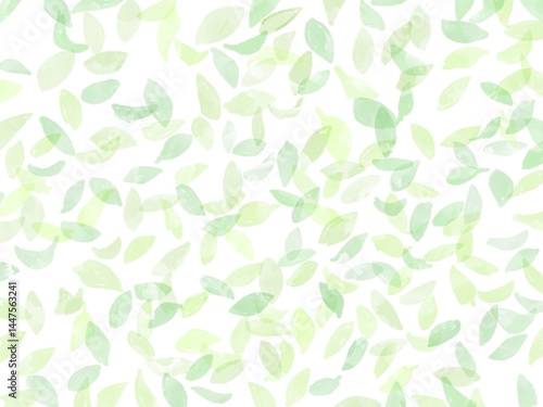 濃淡がついた緑の葉っぱ模様の背景素材イラスト