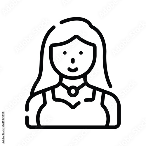 A well designed line icon depicting model character