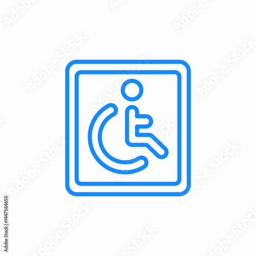accessible zone wheelchair blue icon sign vector