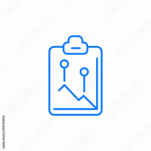 analytical report blue icon sign vector