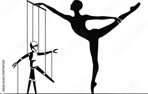 Ballet Dancer and Puppet: Control and Movement