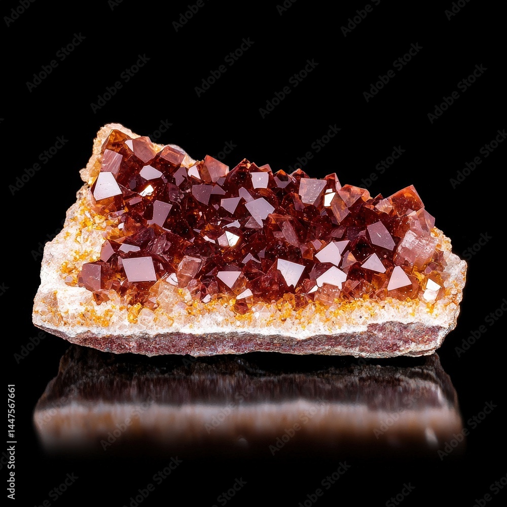An exquisite piece of food displayed on a black background emphasizing its color and texture An exquisite piece of food displayed on a black background emphasizing its color and texture