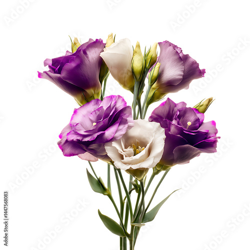 Healthy Bouquet of Soft-Colored Lisianthus Blossoms