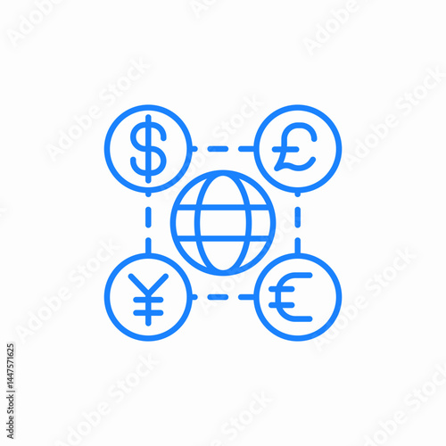 global currencies icon sign vector