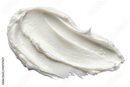 smear of white paste isolated on white or transparent png