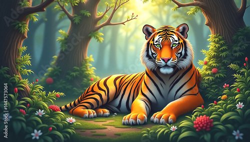tiger in the woods