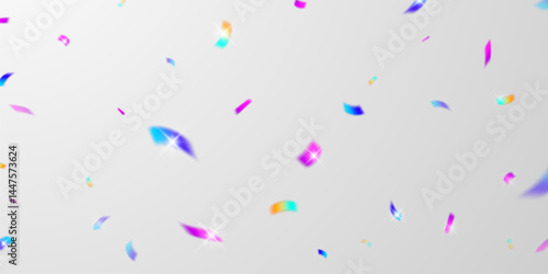 Light effect and zigzag ribbon falling from above on a beam of light, tinsel vector