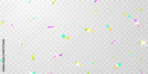 Light effect and zigzag ribbon falling from above on a beam of light, tinsel vector