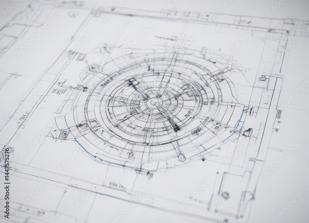 Technical drawing blueprint effect, white background, CAD, overlay Technical drawing blueprint effect, white background, CAD, overlay