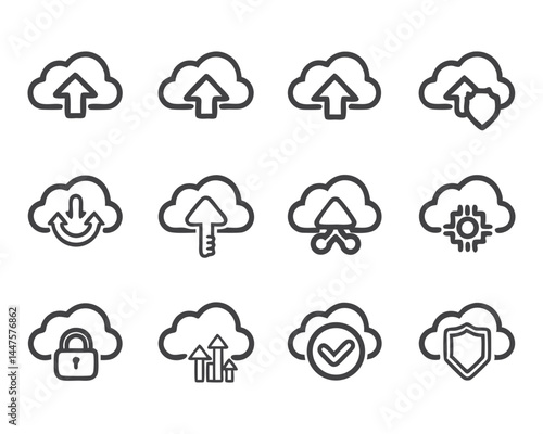 cloud storage icon set