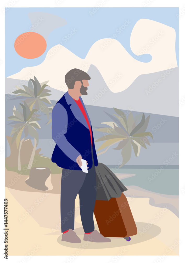 young man on the beach