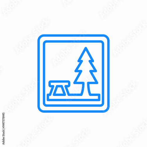 picnic area sign blue icon sign vector